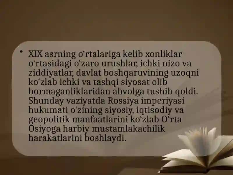 XX asr Turkistonida Rossiya imperiyasining mustamlakachilik siyosati 4