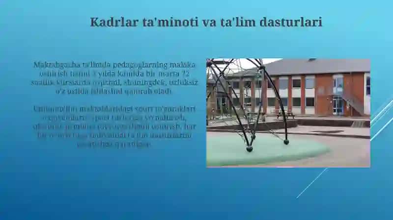 Maktabgacha ta'lim: Huquqiy asoslar va moliyalashtirish 4