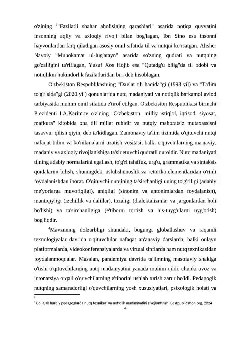 PEDAGOG NUTQ TEXNIKASI VA NOTIQLIK MADANIYATI 4
