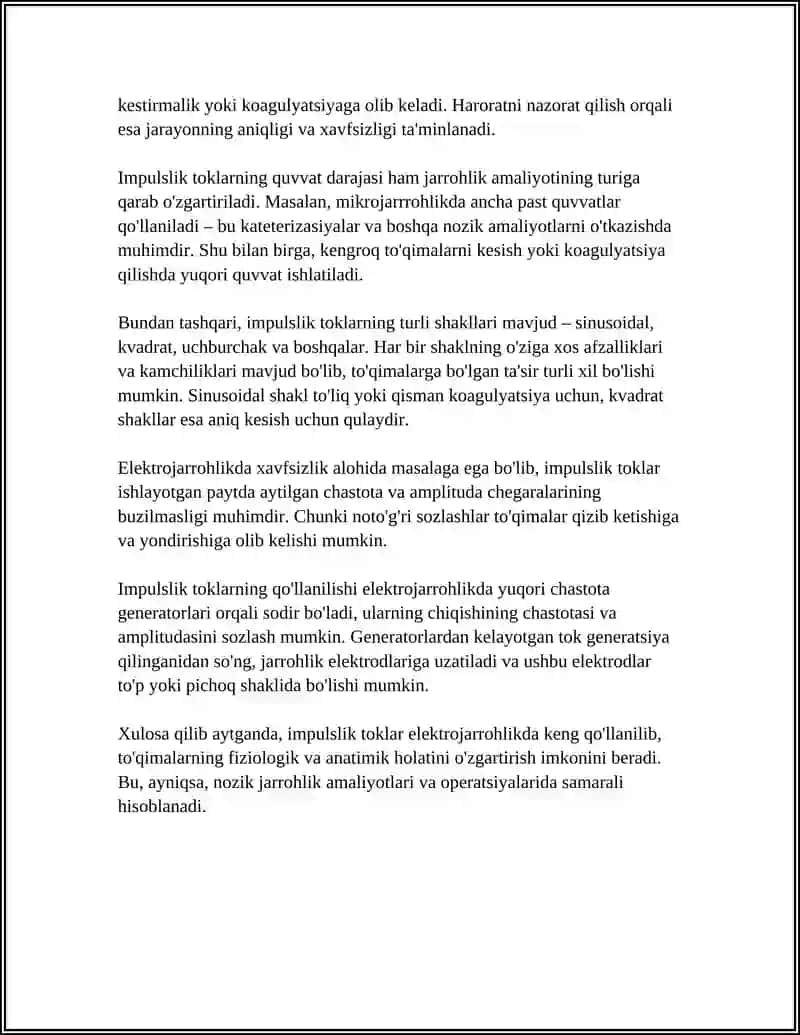 Elektrojarrohlikda Impulsli Toklarning Qollanishi 4