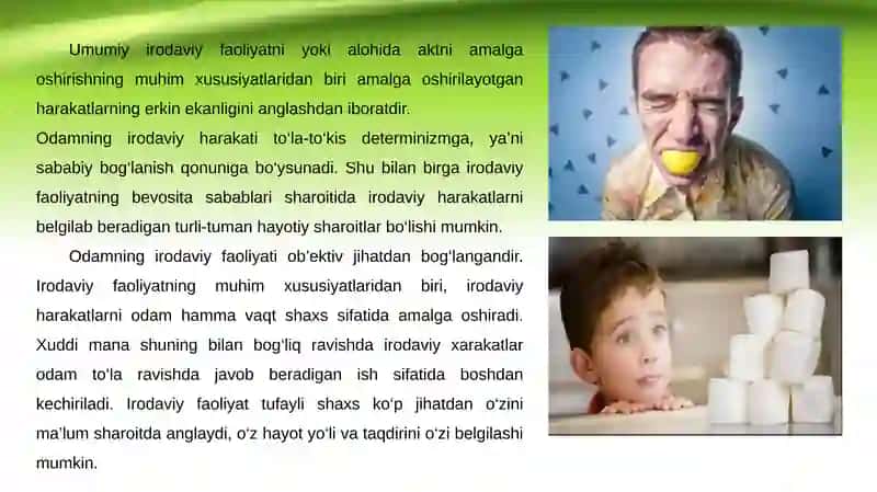 Iroda inson faoliyatini va xulq-atvorini ixtiyoriy boshqaruv sifatida 4