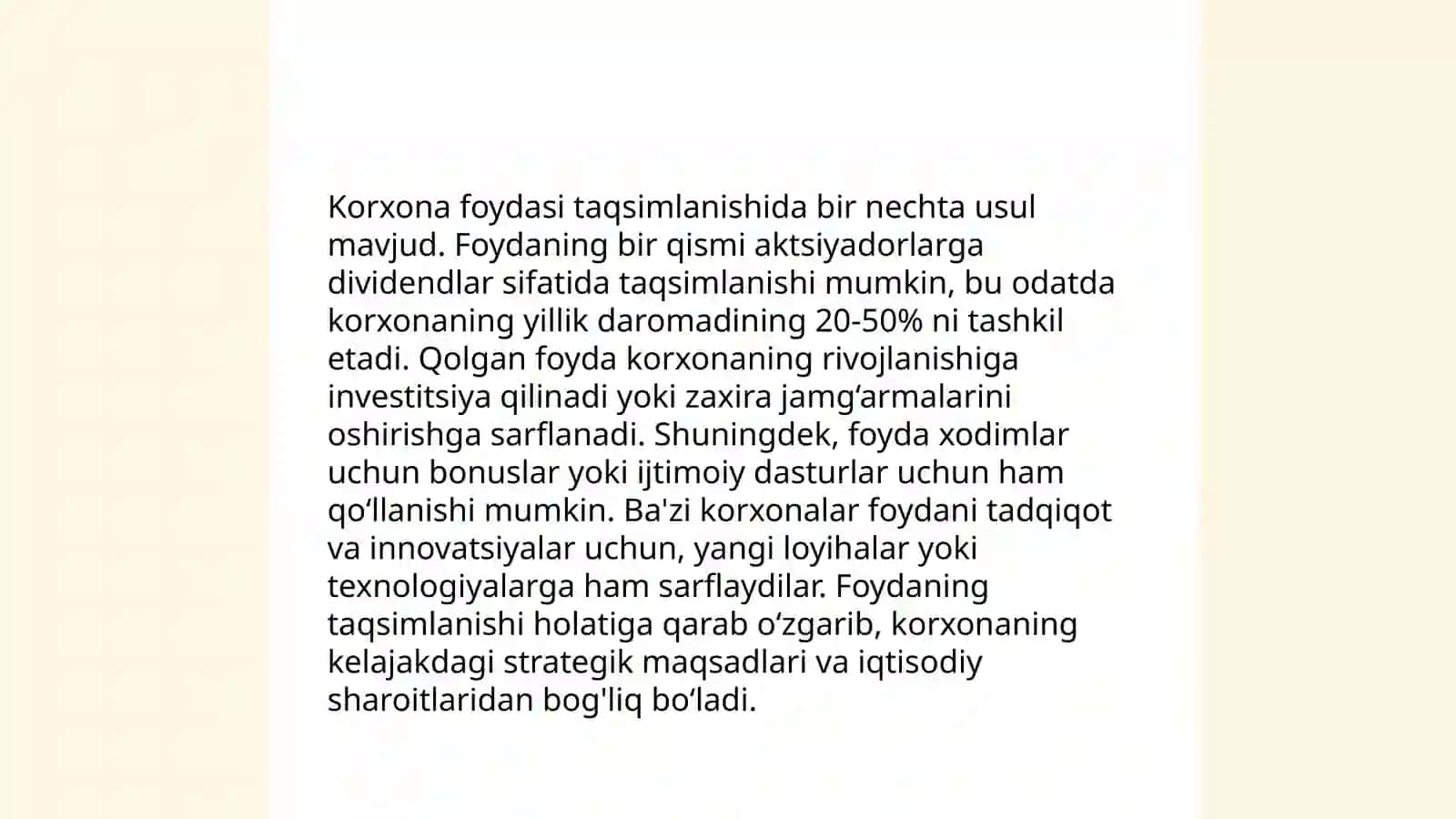 Korxonalarni moliyalashtirishning oʻz manbalari 4