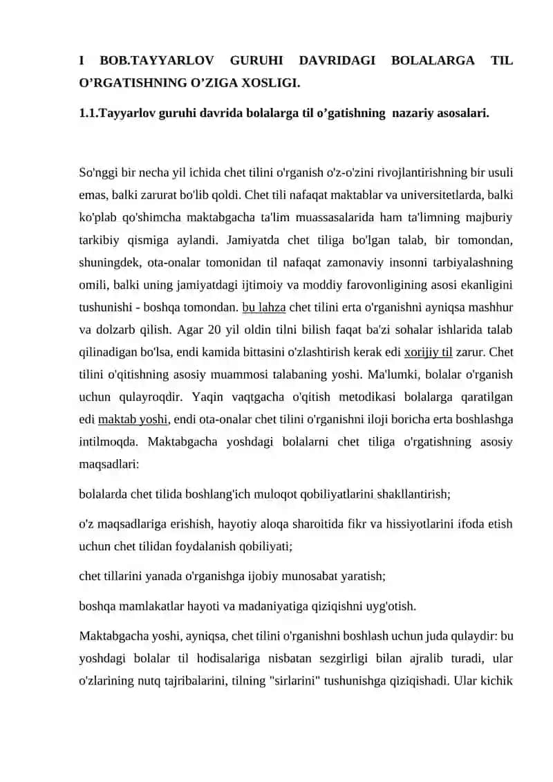 Tayyarlov guruhi bolalarini xorijiy(ingliz)tiliga o’rgatish metodikasi 4