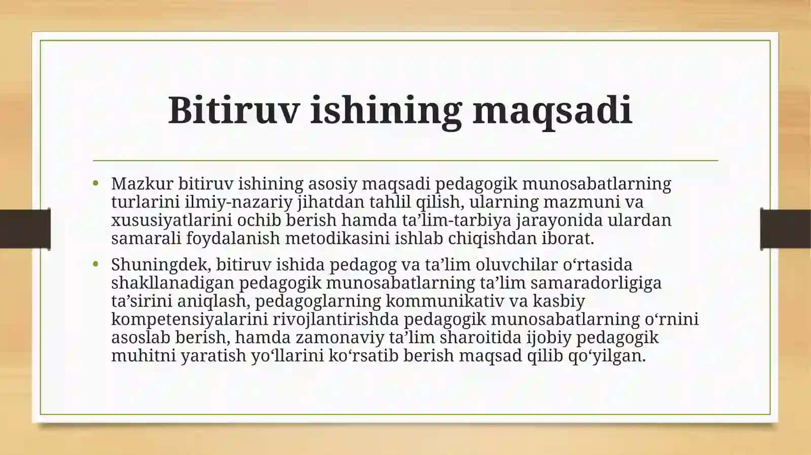 PEDAGOGIK MUNOSABATLARNING TURLARI VA ULARDAN TA’LIM-TARBIYA JARAYONIDA FOYDALANISH METODIKASI 4