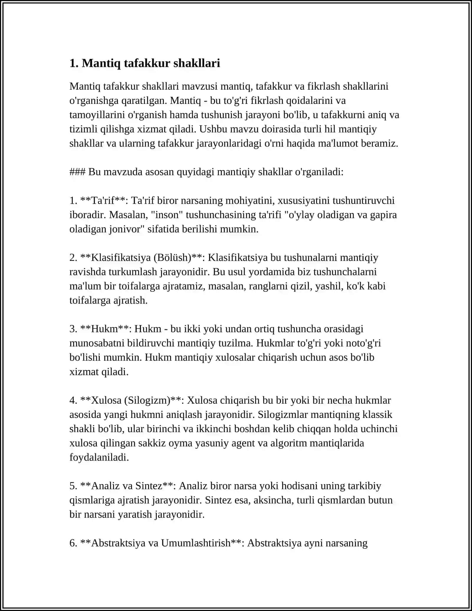 MANTIQ TAFAKKUR SHAKLLARI VA QONUNLARINI O'RGANUVCHI FAN SOHASI SIFATIDA 4