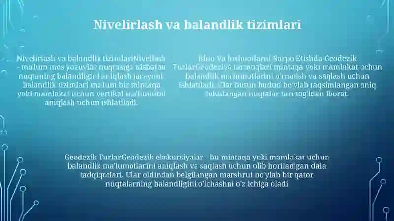Bino Va Inshootlarni Barpo Etishda Geodezik Turlar 4