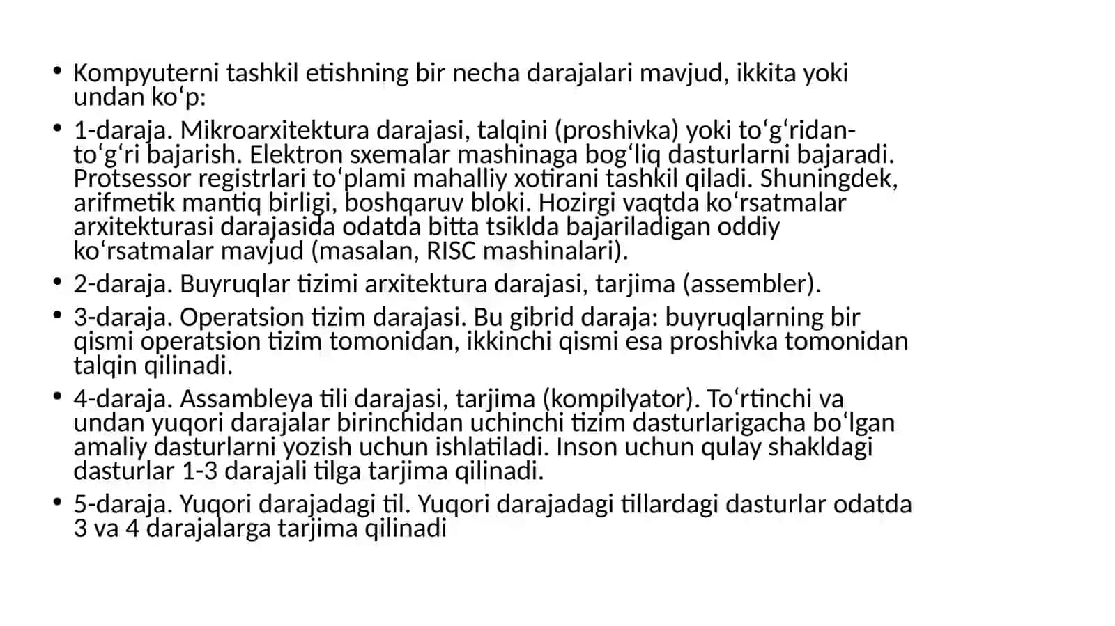 KOMPYUTERLAR ARXITEKTURALARINI, ULARNING KO'PSATHLI TASHKIL QILINISHI ASOSIDA O'RGANISH 4