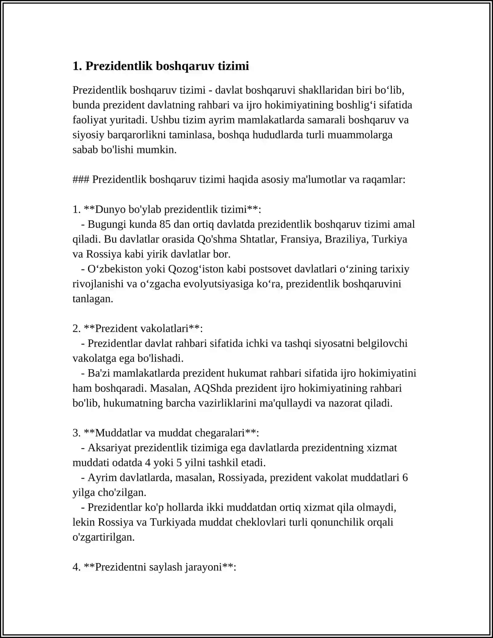 BOSHQARUVNING PREZIDENTLIK SHAKLI 4