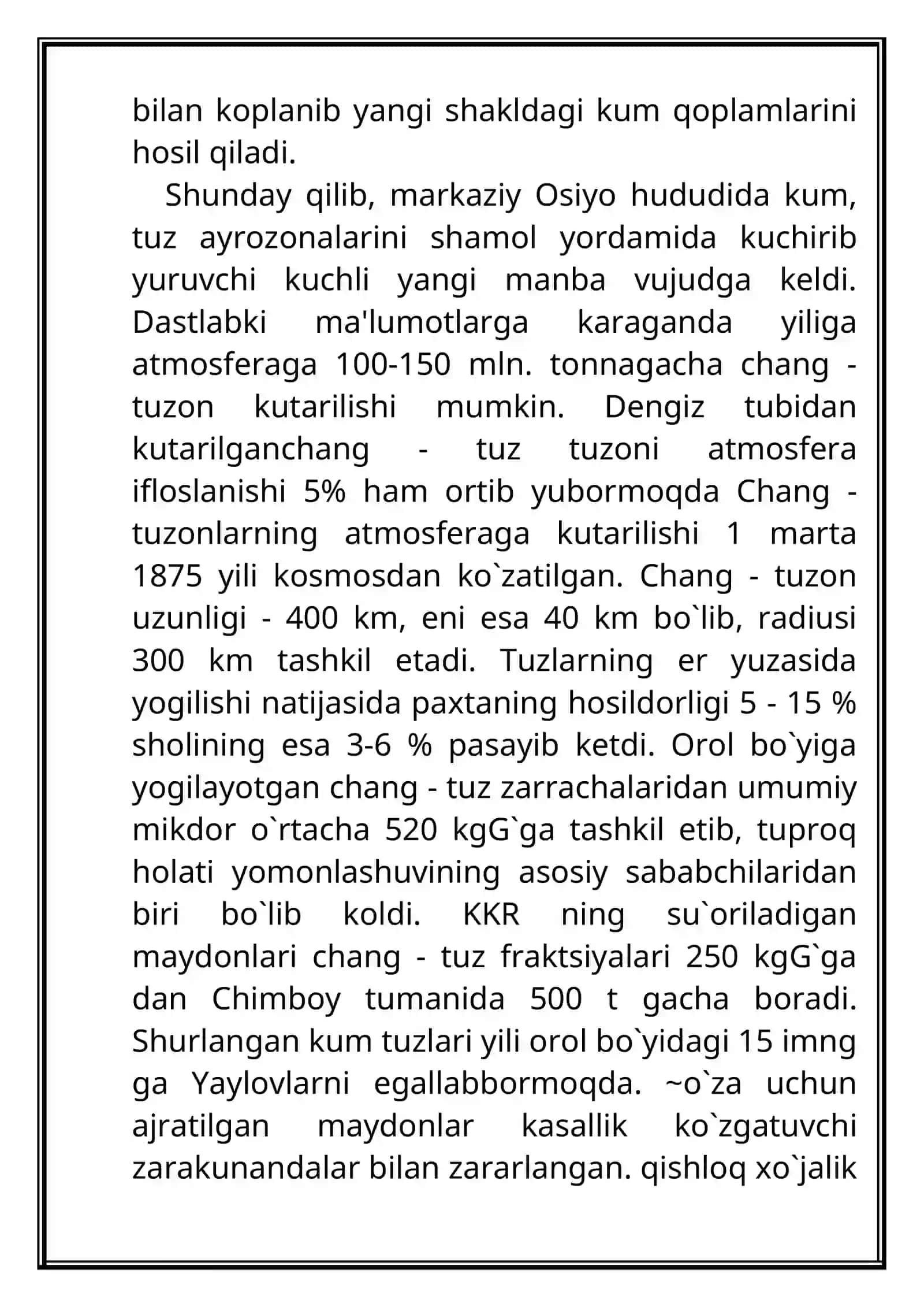 Orol dengizining ekologik ahvoli 4