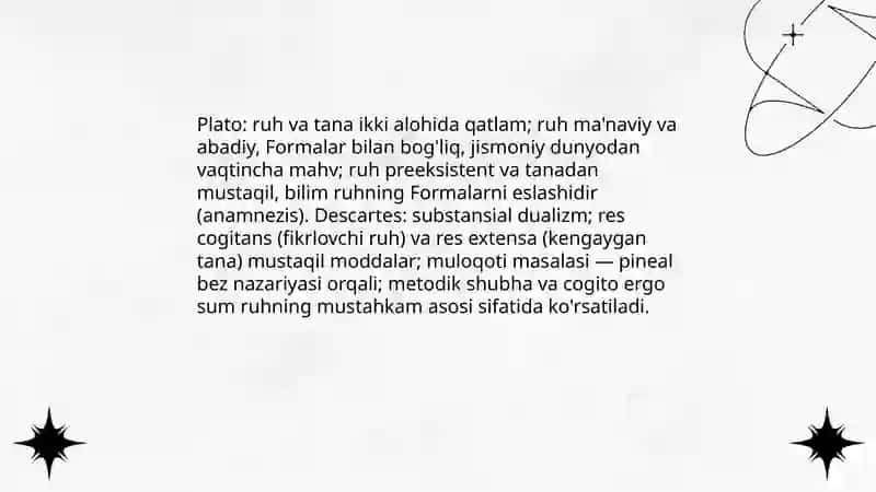 Insonni tushunishga duolizm va monizm nuqtai nazaridan yondashuv 4