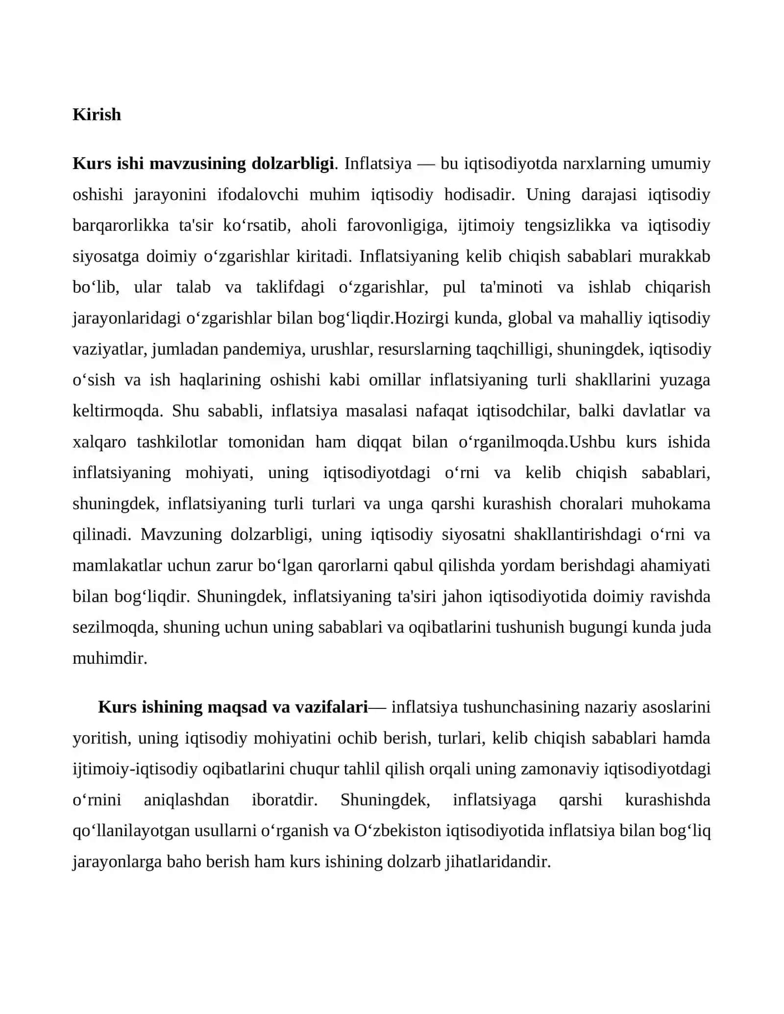 Inflatsiyaning mohiyati va kelib chiqish sabablari 4