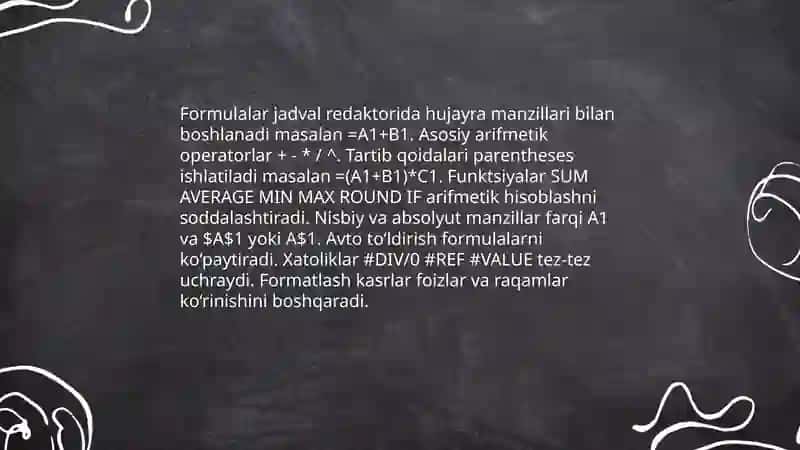 Jadval redaktorlari vositalari 4