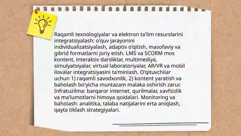 Maktabgacha, Umumiy O‘rta va Professional Ta'limda Zamonaviy Dars Rejalashtirish Metodlari 4