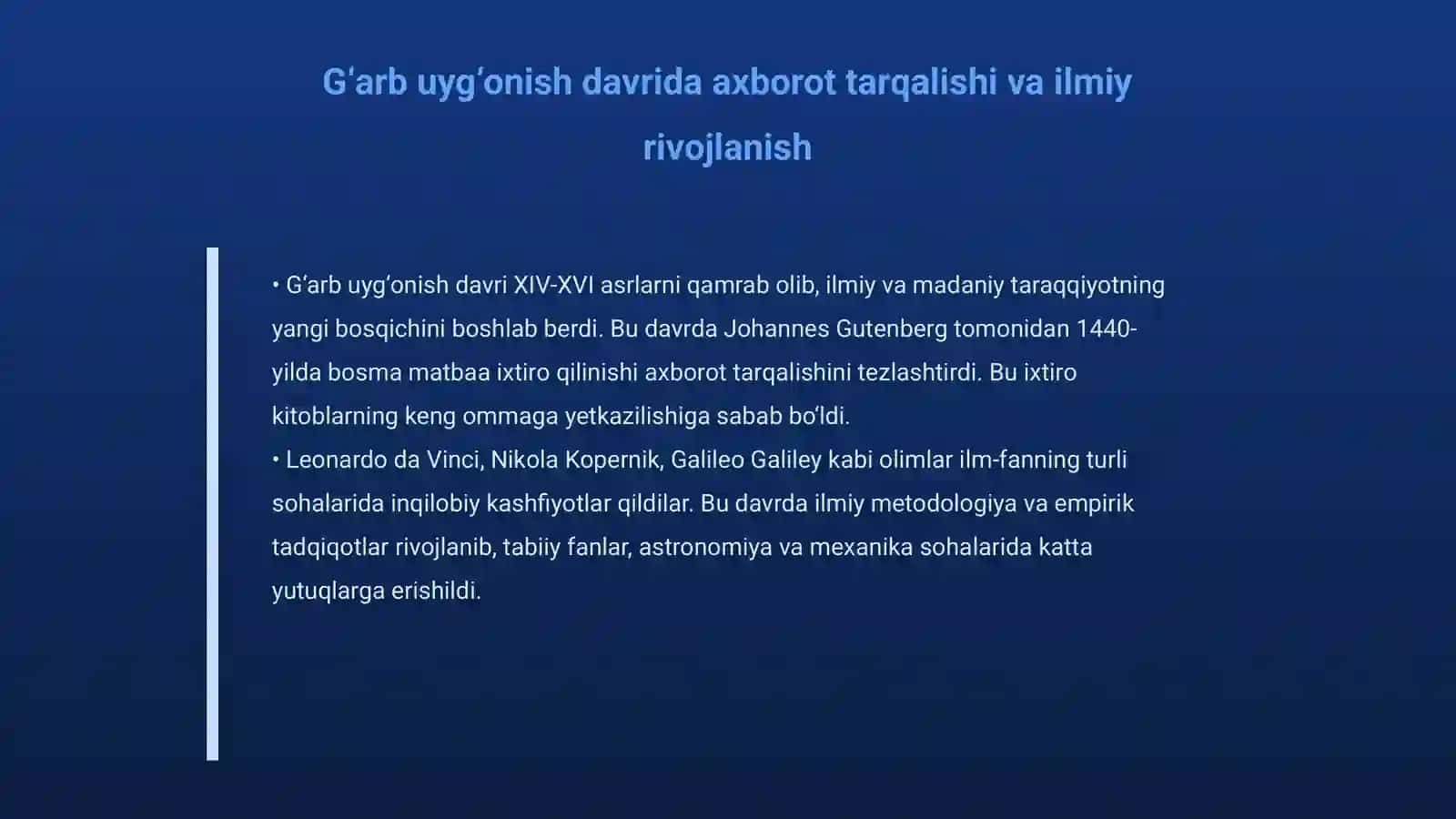 Sharq uyg‘onish davrida ilm-fan va axborotga munosabat 4
