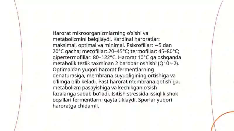 Mikroorganizmlarni tashqi muhit omillariga taʼsiri 4