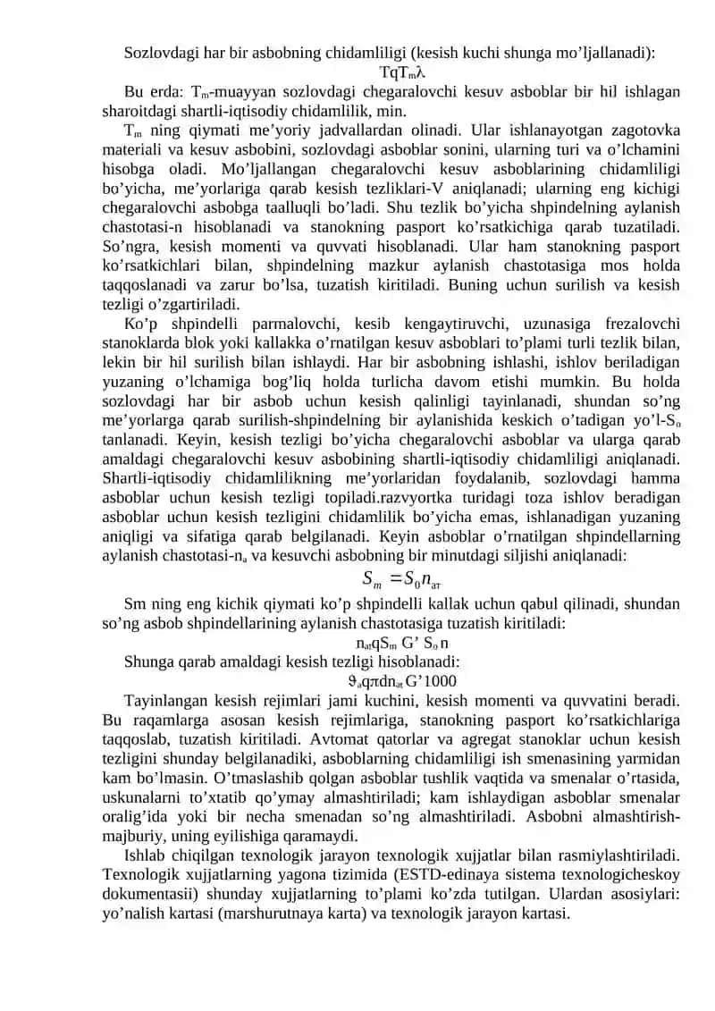 Texnologik jarayonlarni loyihalash 4