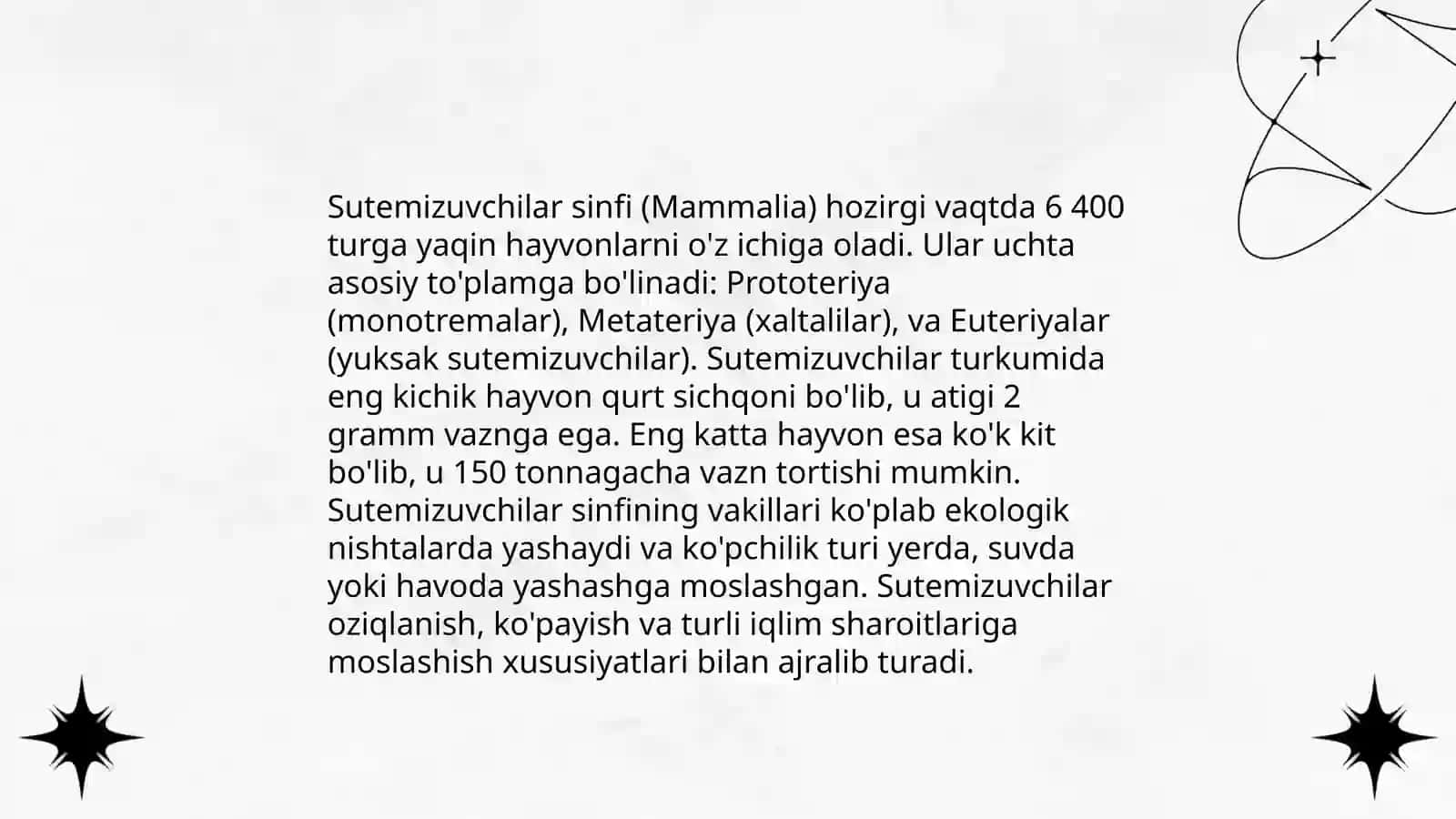 Umurtqali hayvonlar sinflarining masala va mashqlar yechish 4