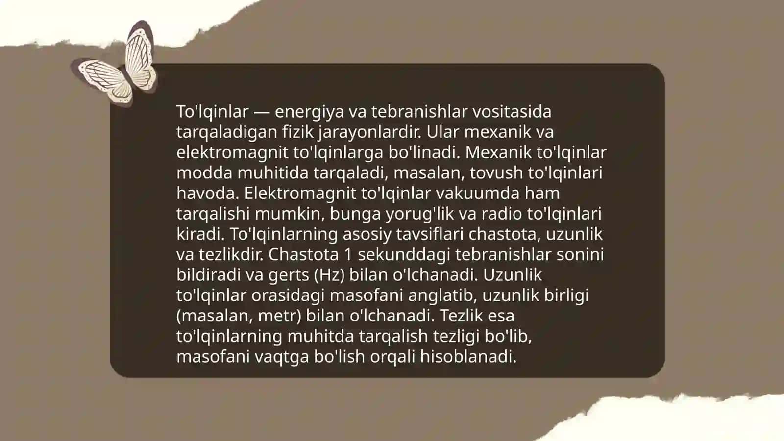 Tebranish va toʻlqinlar kabi fizik jarayonlarda qator tatbiqlari 4