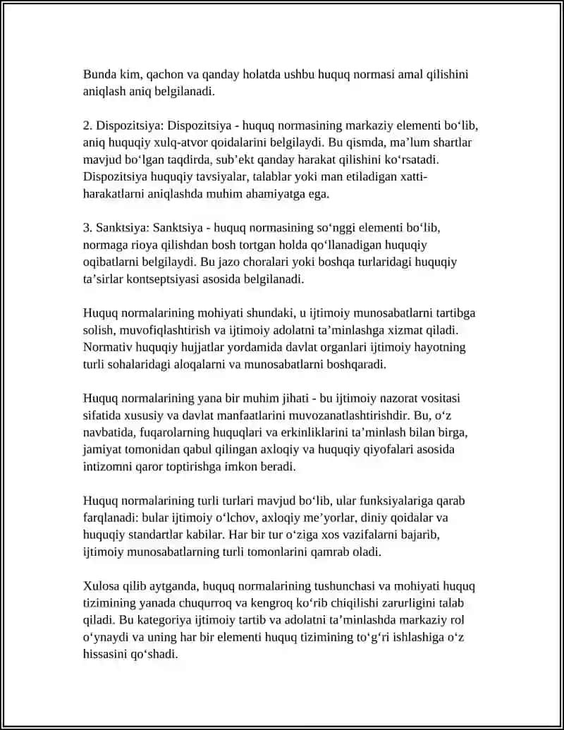 HUQUQ NORMALARI:TUZILISHI VA TURLARI 4