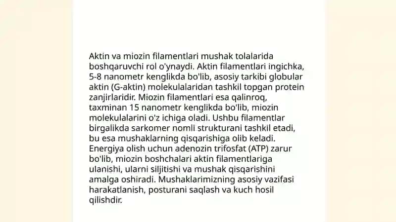 Mushak qisqarish mexanizmining morfologik asoslari 4