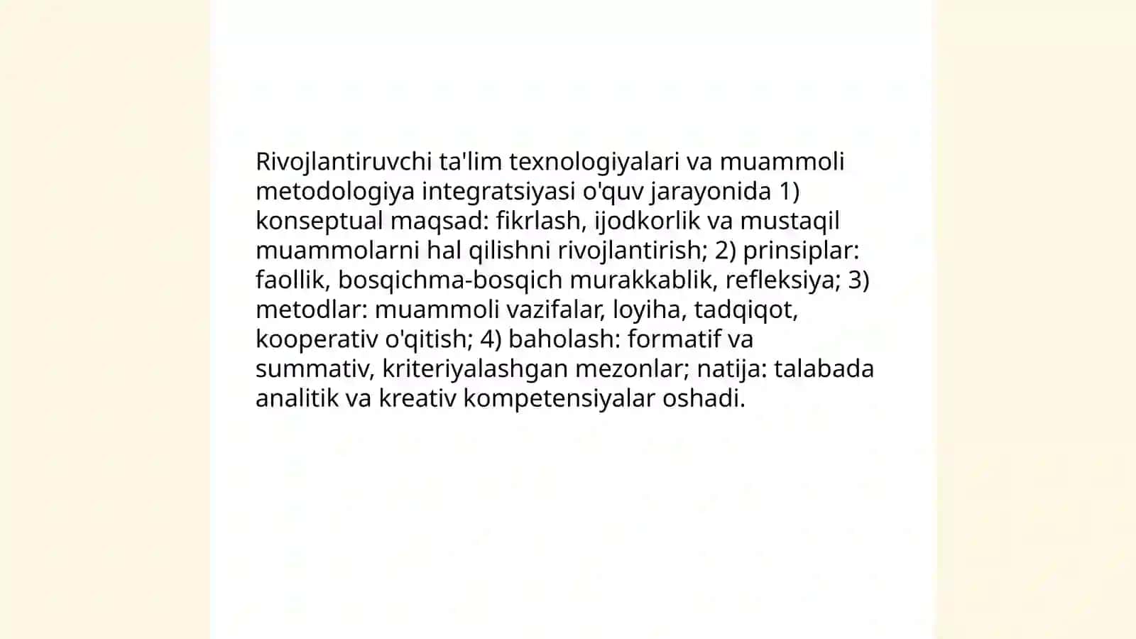 Muammoli ta'lim rivojlantiruvchi talim tehnologiyalari 4