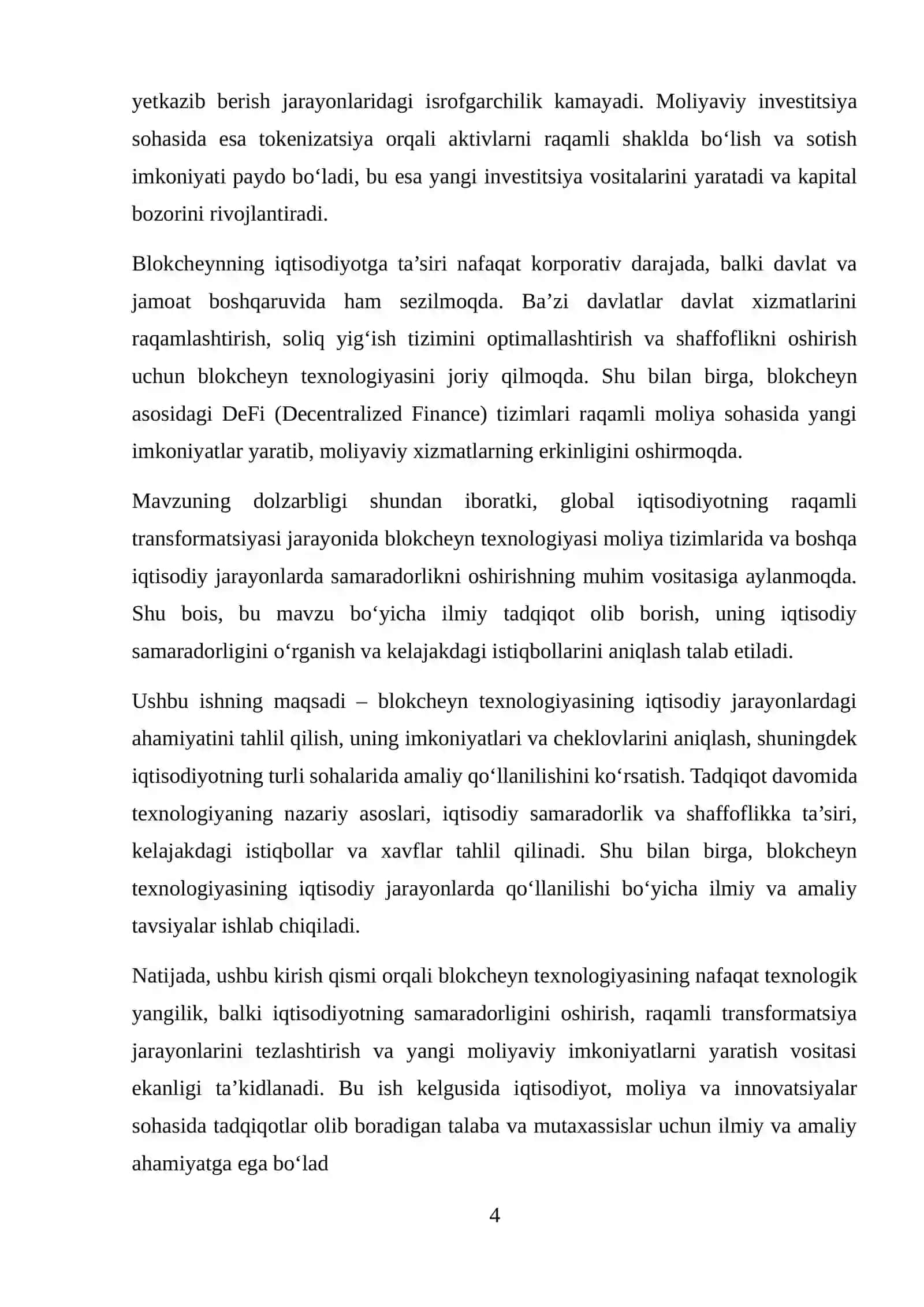 BLOKCHEYN TEXNOLOGIYASINING IQTISODIY JARAYONLARDAGI AHAMIYATI 4