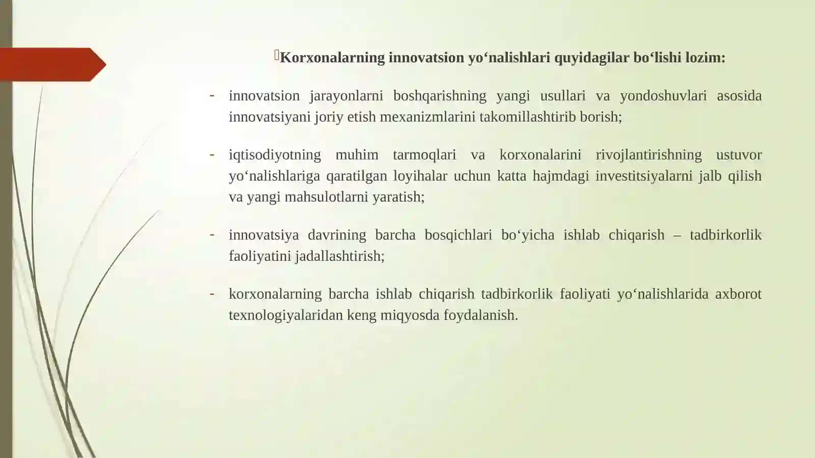 Korxonaning innovatsion faoliyati 4