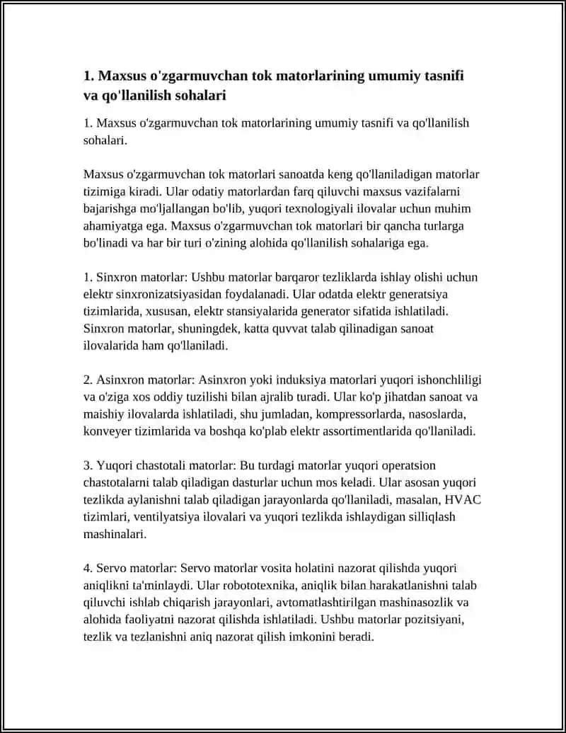 MAXSUS O'ZGARUVCHAN TOK MATORLARI VA ULARNING TUZILISHI BILAN TANISHISH 4