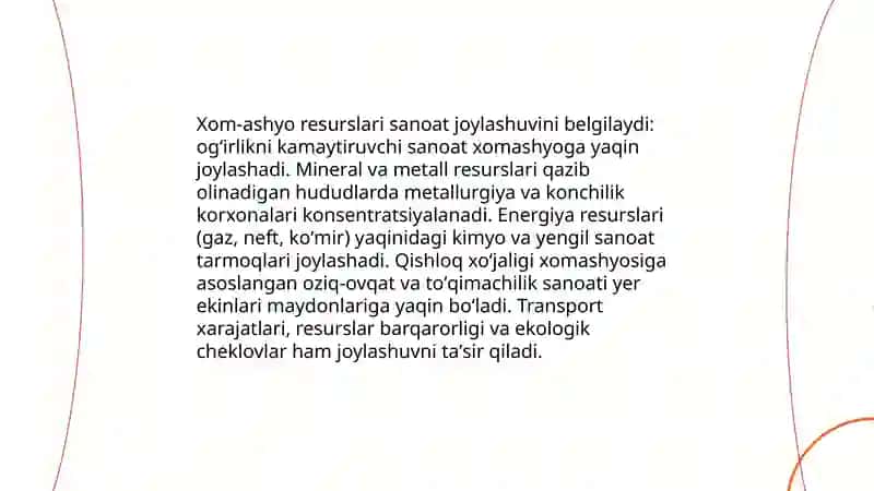 Sanoat tarmoqlarini joylashtirish 4