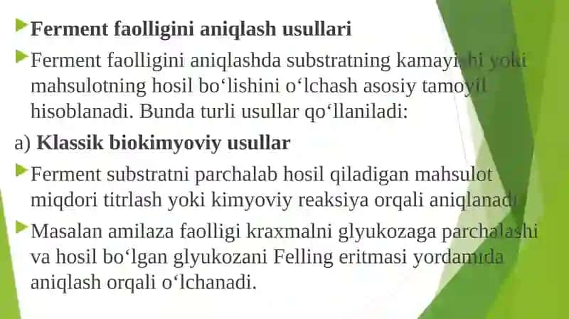 Fermentlarning faolligini aniqlash va fermentlarni olish usullari 4