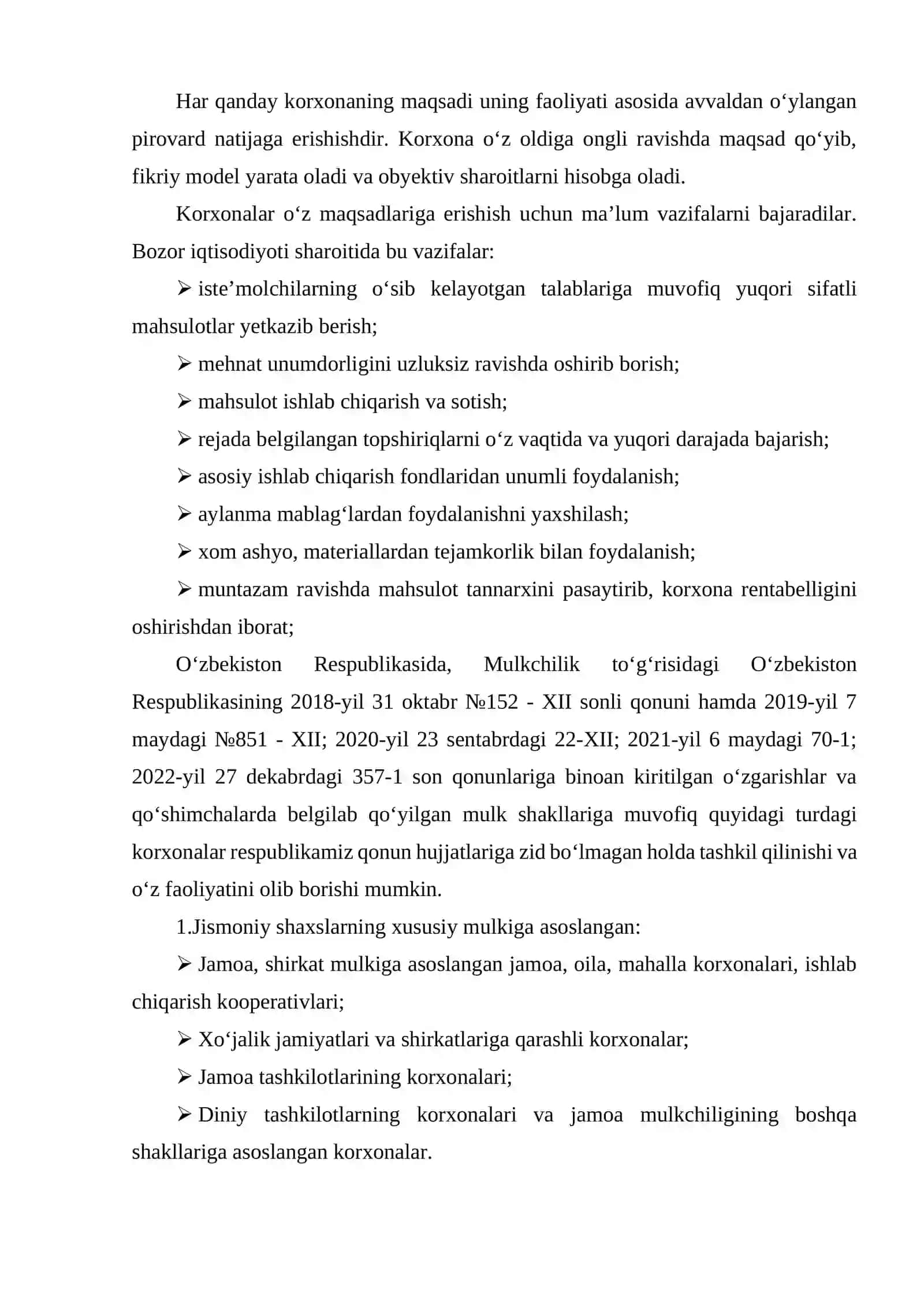 Korxonaning ishlab chiqarish va bozor munosabatlari 4
