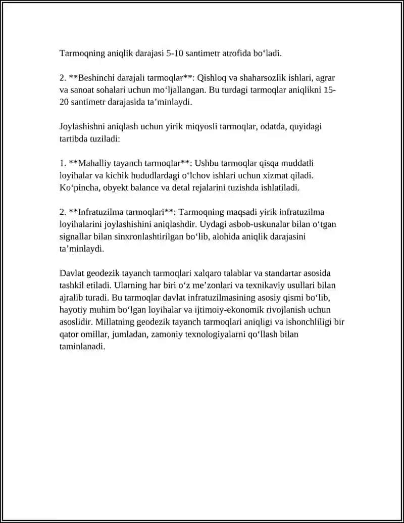 DAVLAT GEODEZIK TAYANCH TARMOQLARI 4