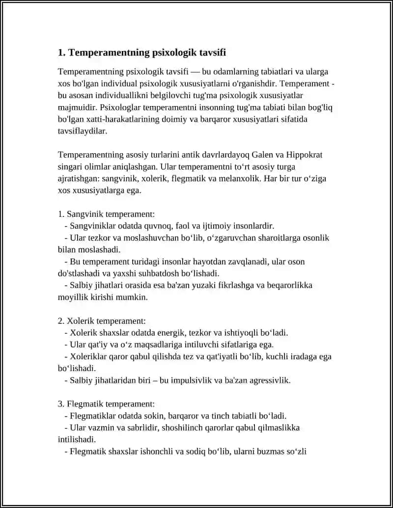 TEMPERAMENT PSIXOLOGIK TAVSIFI VA NERV TIPLARI SISTEMASINI KELIB CHIQISHI 4