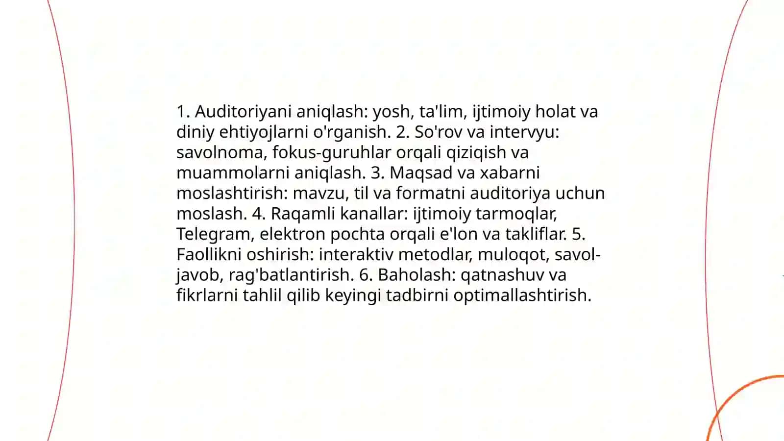 Maʼnaviy -ma'rifiy tadbirlarni tashkil etish 4