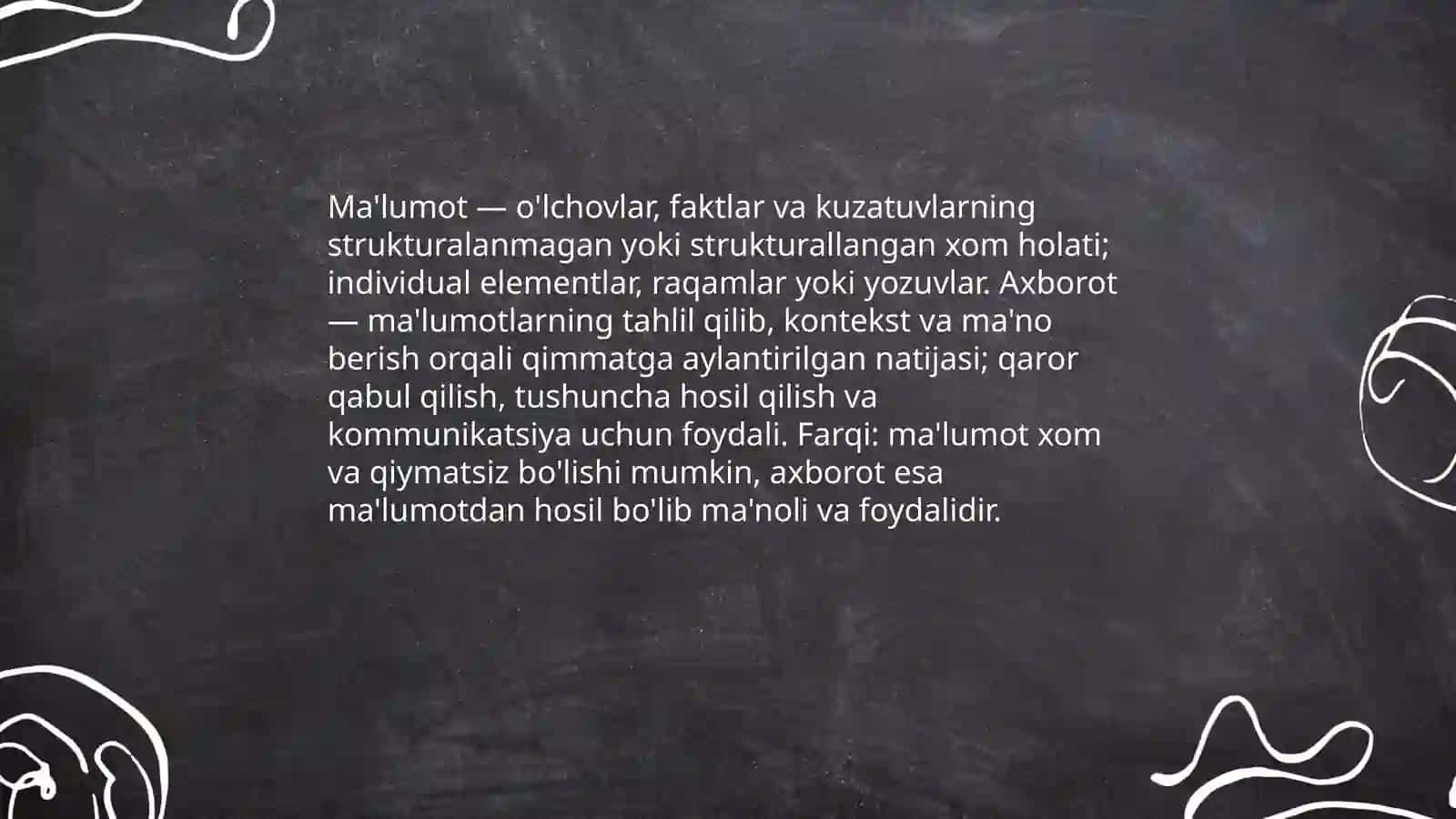 Axborot va ma’lumot tushunchasi 4