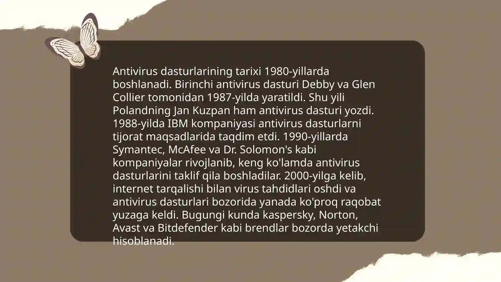 Antivirus dasturlarining turlari va xususiyatlari 4