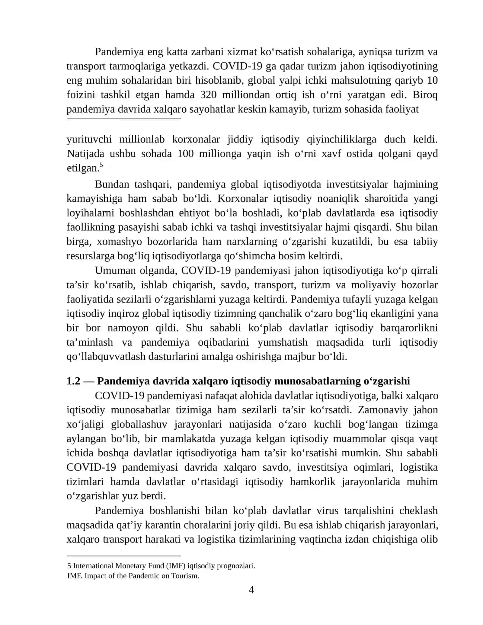 O‘zbekistonda COVID-19 pandemiyasining ta’sirini yumshatishga qaratilgan chora-tadbirlar mohiyati va tarkibi 4