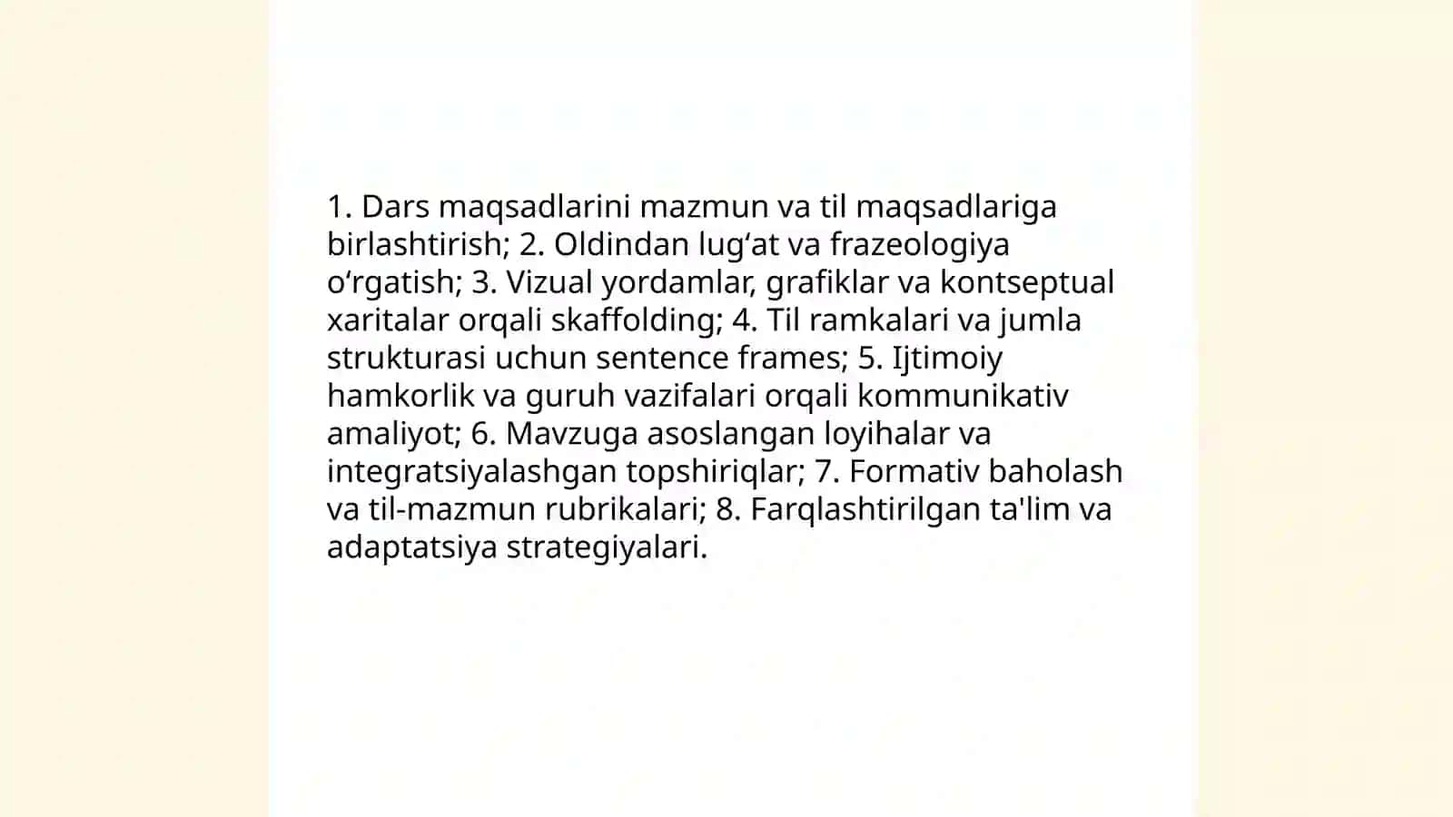 CLIL muhitida oʻqituvchi faoliyati trayektoriyasi 4