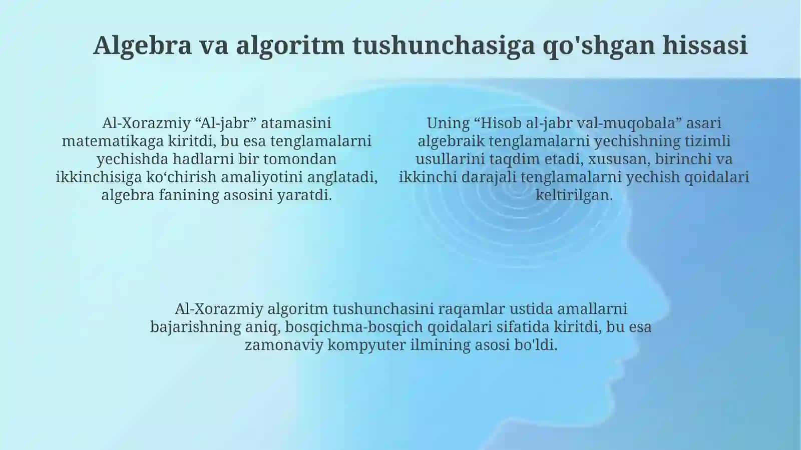 Al-Xorazmiyning hayoti va asosiy ilmiy yutuqlari 4