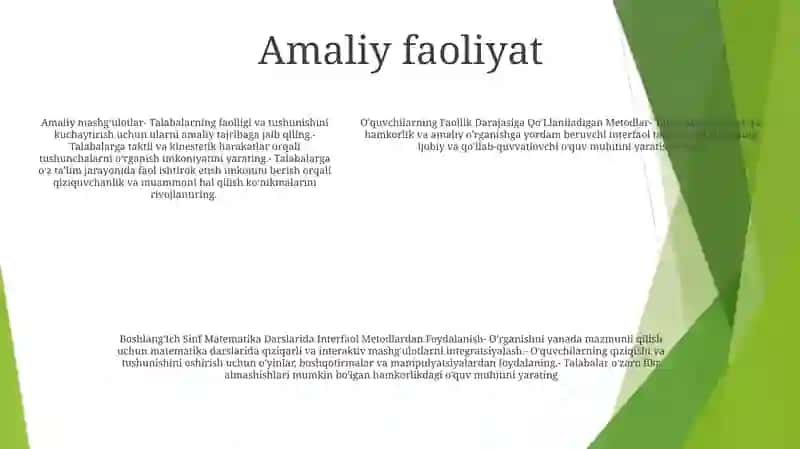 O'Quvchilarning Faollik Darajasiga Qo'Llaniladigan Metodlar 4