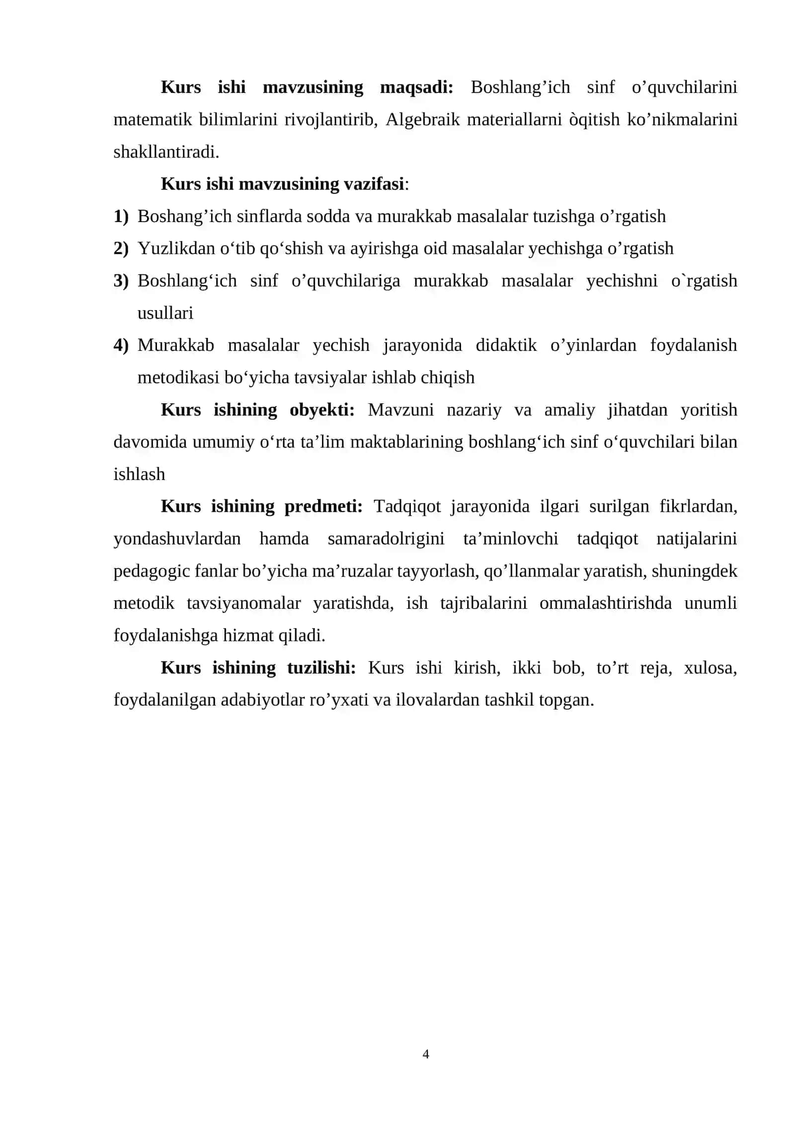 ALGEBRAIK MATERIALLARNI O‘QITISH METODIKASI 4
