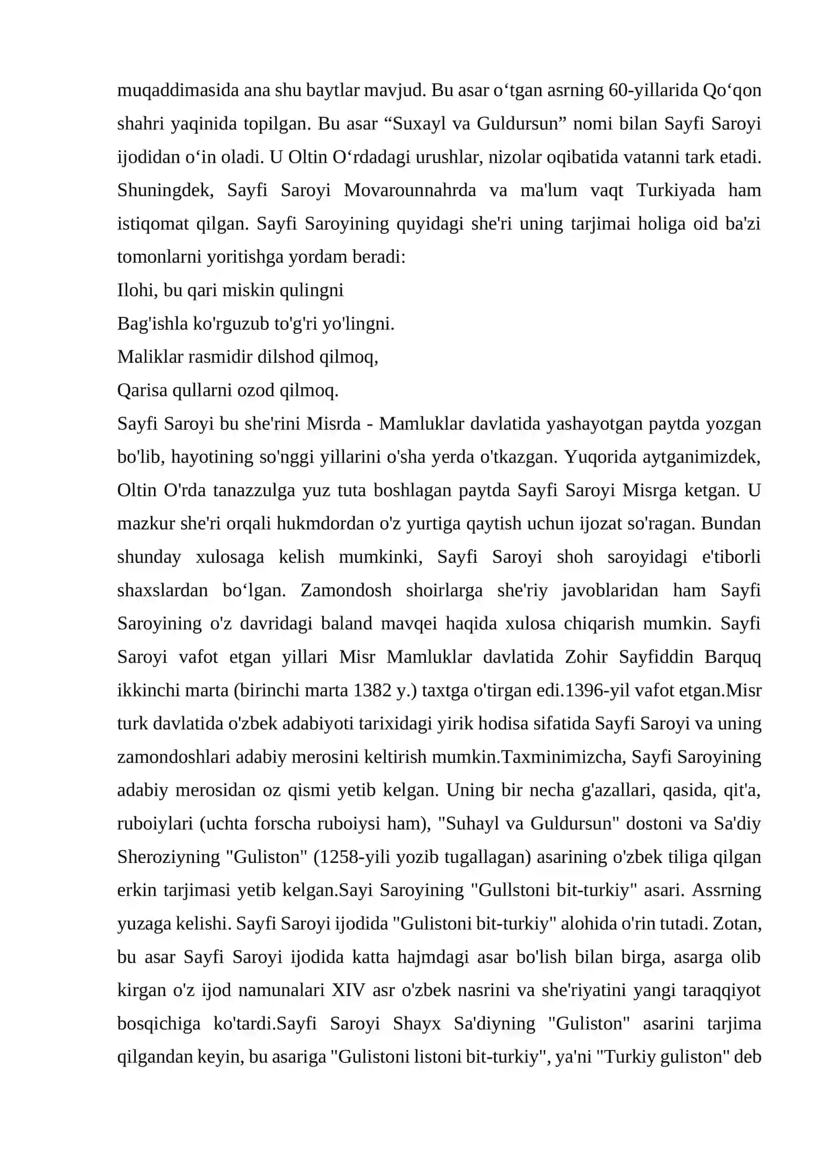 SAYFI SAROYI HAYOTINING O‘RGANILISHI VA ASARLARINING BUGUNGI KUNDAGI AHAMIYATI 4