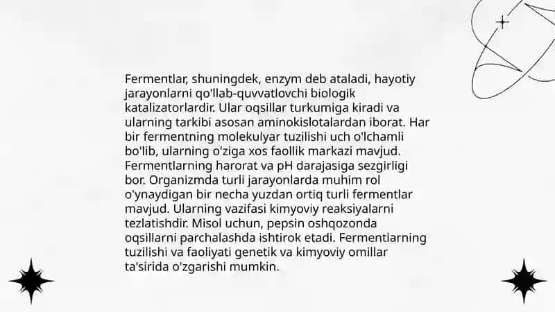 Fermentlarning faolligini boshqarish 4