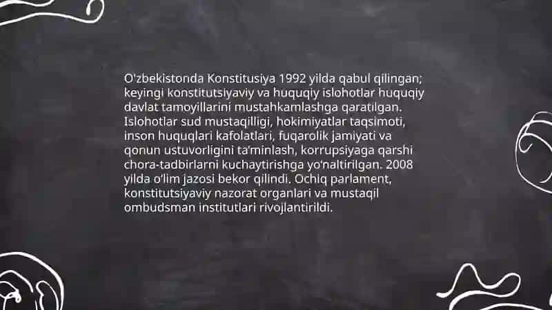 O'zbekistonda demokratik,fuqarolik jamiyati asoslarining shakllanishi,amalga oshirilgan siyosiy islohatlar 4
