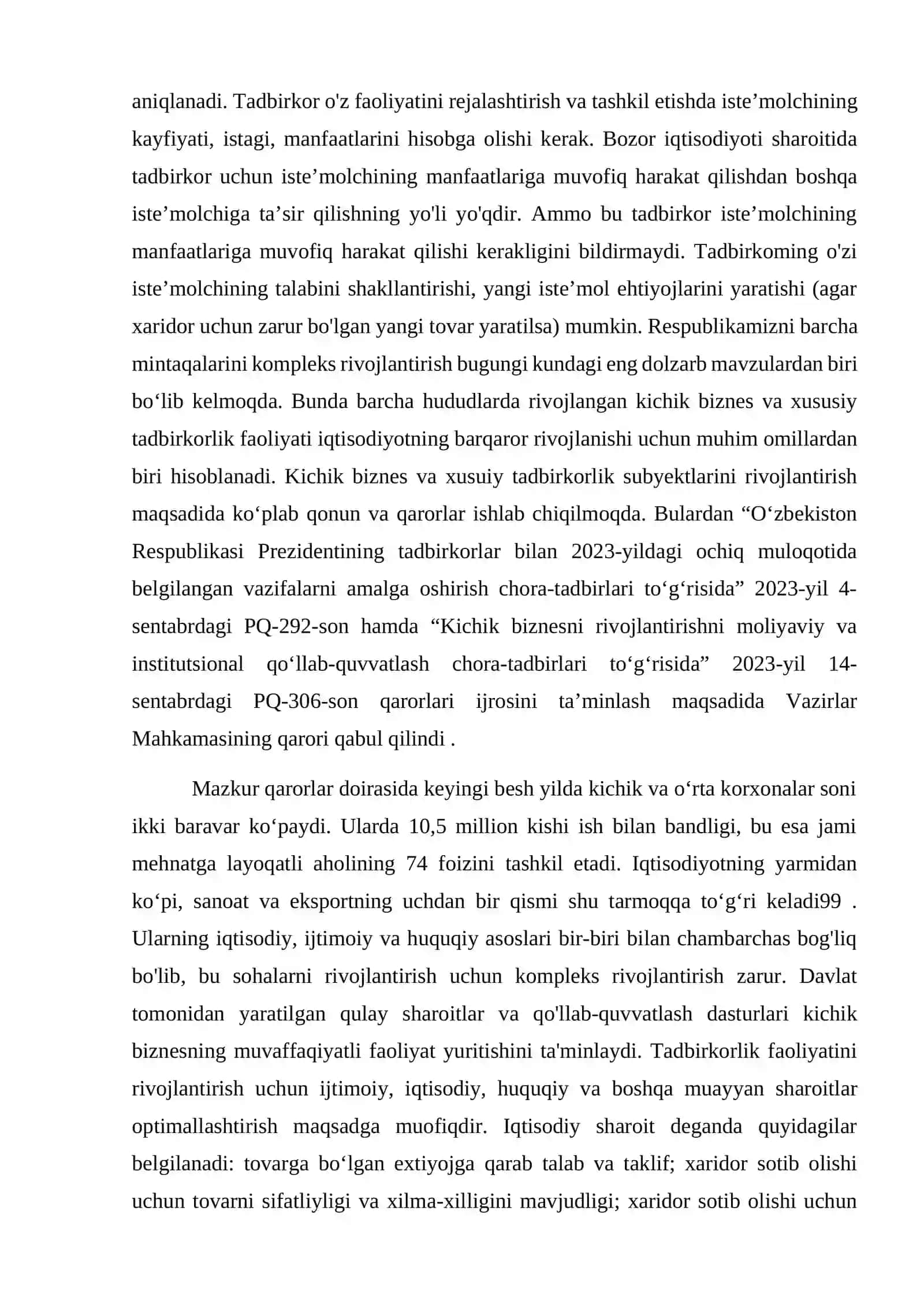 Kichik biznes va tadbirkorlik faoliyatining iqtisodiy, ijtimoiy va huquqiy asoslar 4