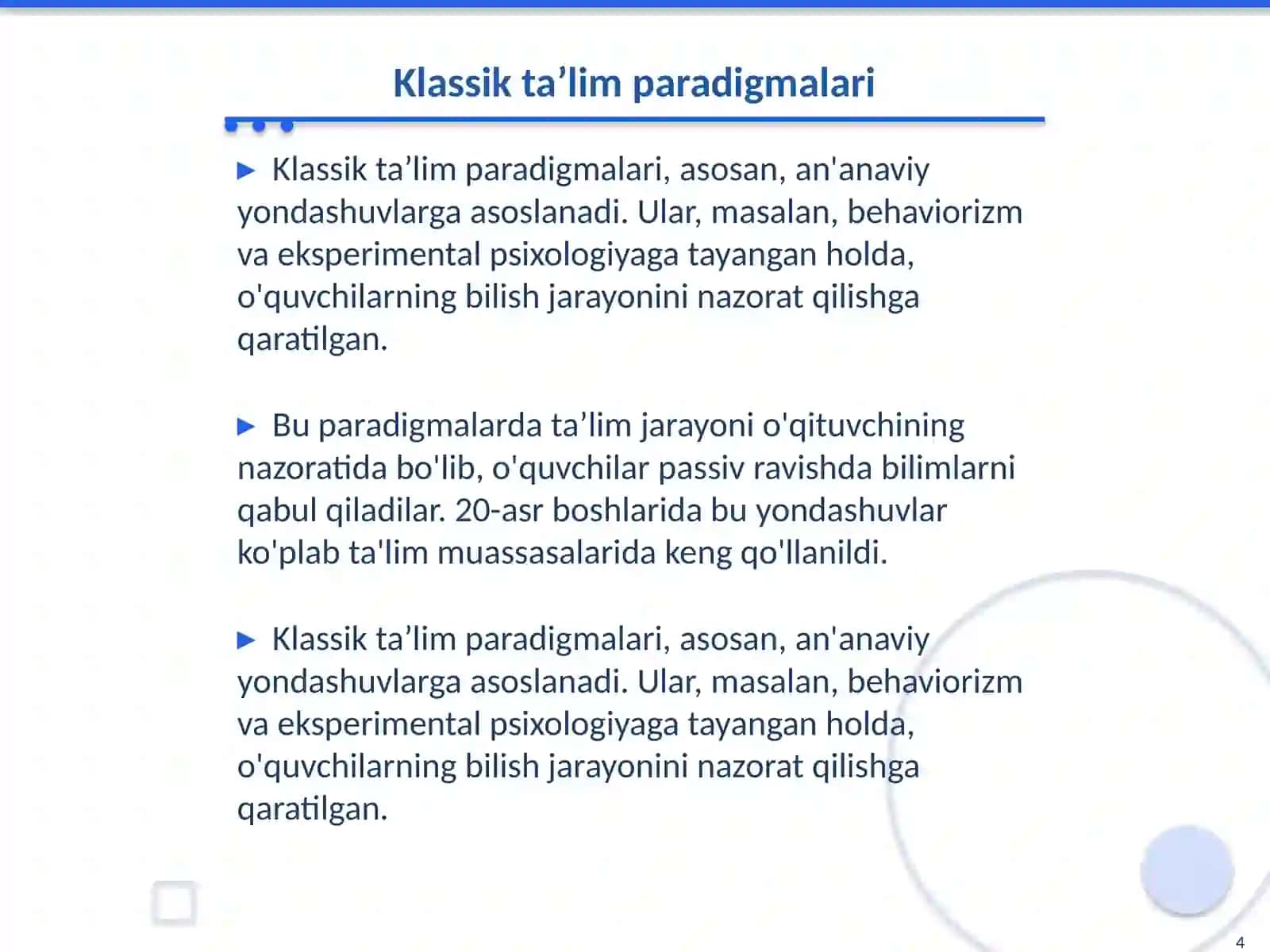 Taʼlim paradigmalari 4