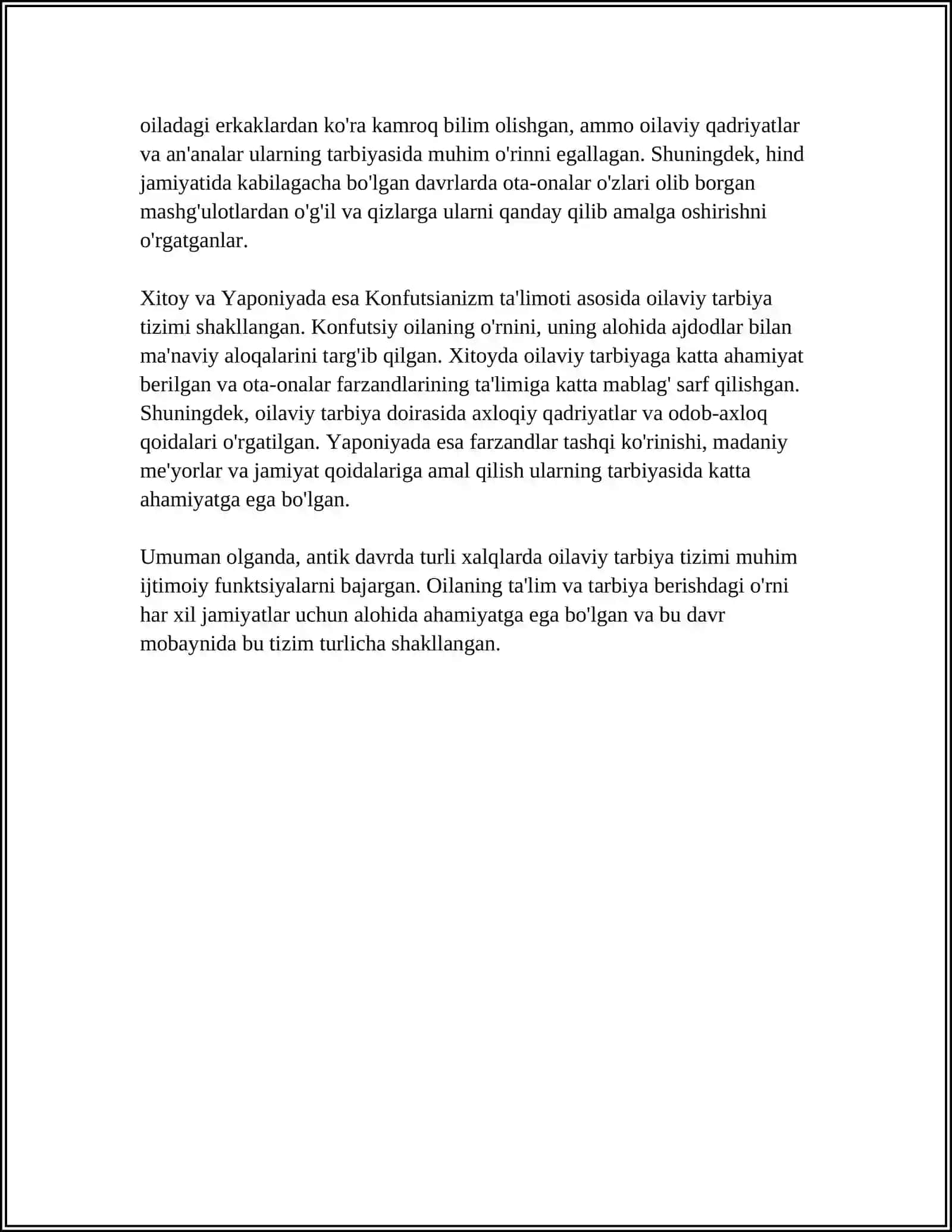JAMIYAT TARAQQIYOTINING TURLI DAVRLARIDA OILA TARBIYASINING OʻRNI 4