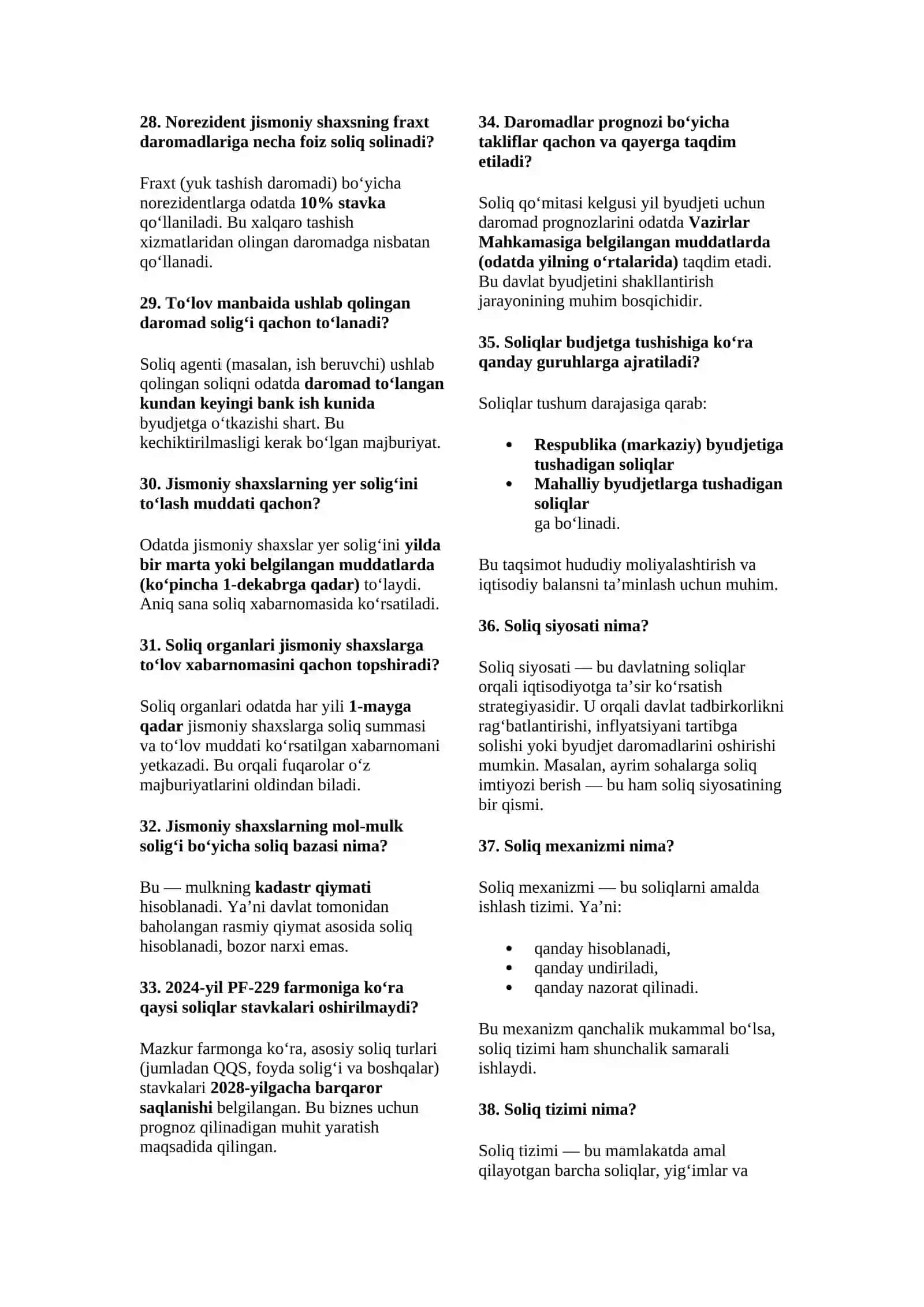Soliqga ishga kiruvchilar uchun argos suhbat savol va javoblari bilan 4