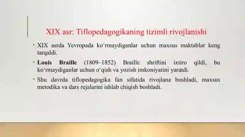 TIFLOPEDAGOGIKANING RIVOJLANISH TARIXI. 4