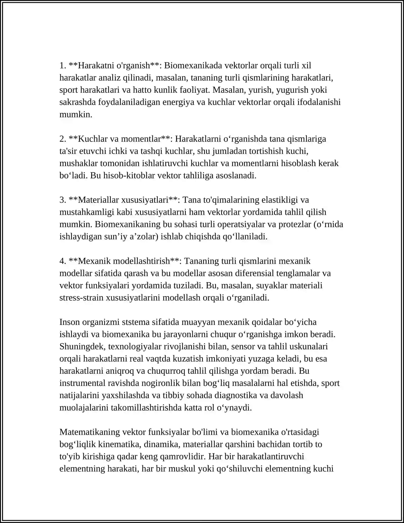 VEKTOR FUNKSIYALARNING BIOMEXANIKA SOHASIDA TATBIQLARI 4
